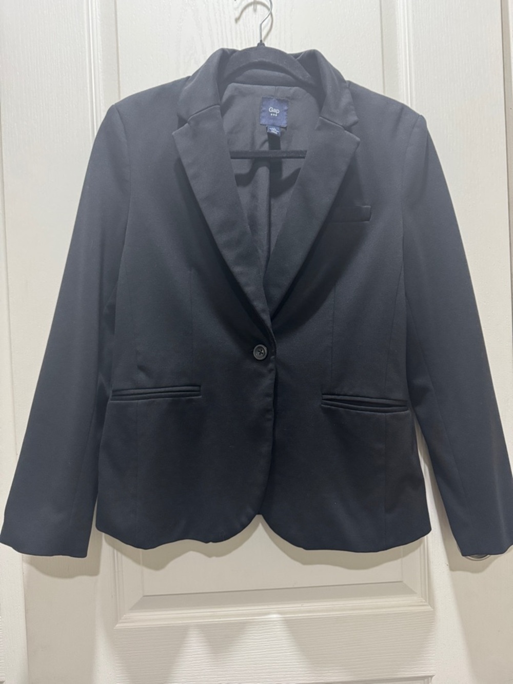 GAP Women’s Black One Button Blazer Career Work Jacket Size 8